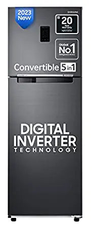 Samsung 322 L 2 Star Convertible 5In1, Digital Inverter Frost Free Double Door Refrigerator (RT37C4512BX/HL, Luxe Black 2023 Model) Samsung 322 L 2 Star Convertible 5In1, Digital Inverter Frost Free Double Door Refrigerator (RT37C4512BX/HL, Luxe Black 2023 Model)
